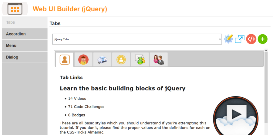 Web UI Builder (jQuery)