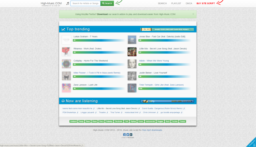 Free Mp3 Music Script grabber from vk.com