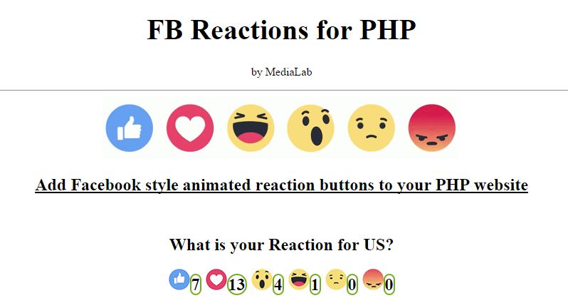 FB Reactions for PHP