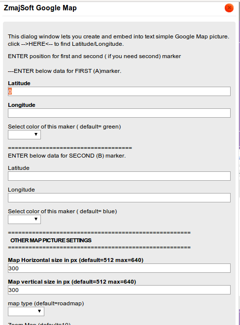 ZmajSoft GoogleMap for Ckeditor