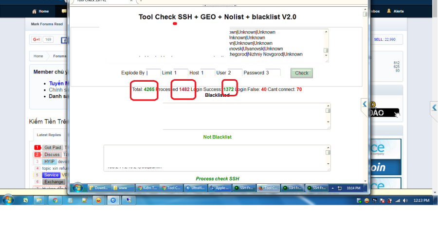 SELL tools check socks5 - check SSH login + country + blacklist ! online php code