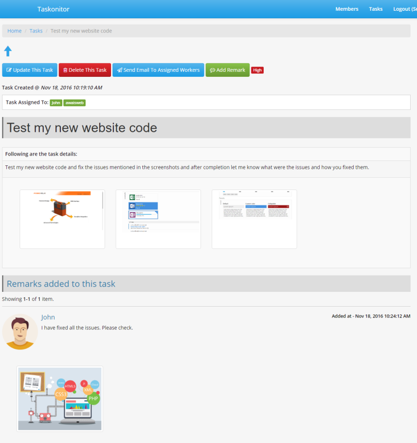 Online Task Monitoring System