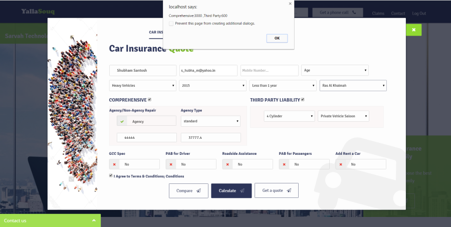 Insurance E - Commerce(Calculate,Compare & Buy) 