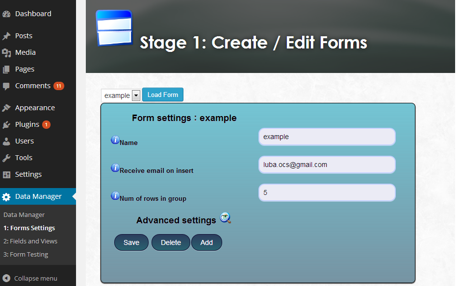 Wordpress Data Manager