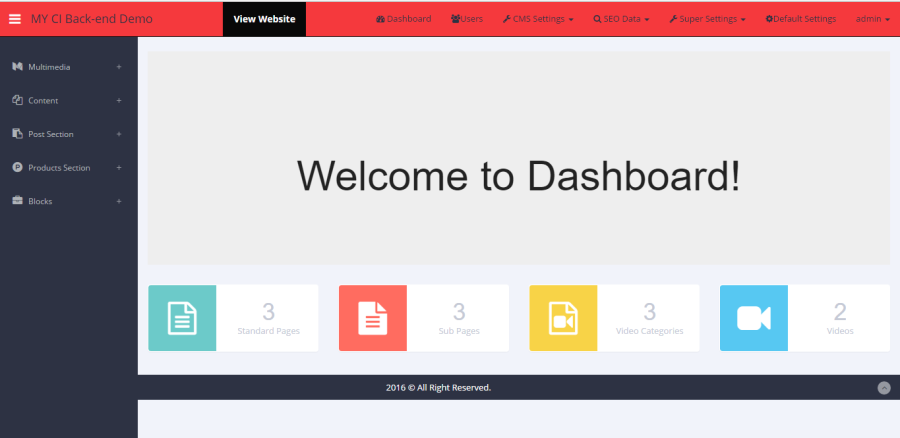 ADCMS Customize Admin Panel Using Codeigniter 