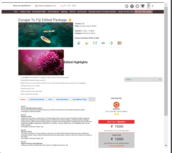 Tour & Travel Website with Admin Panel