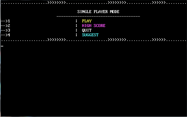 WORD GAME:-  A c++ programming language based game designed in turbo c++