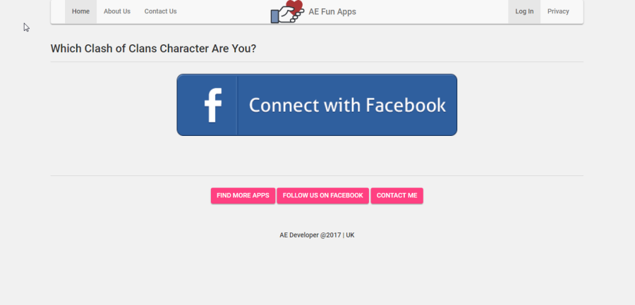AE - Facebook Fun Apps Website