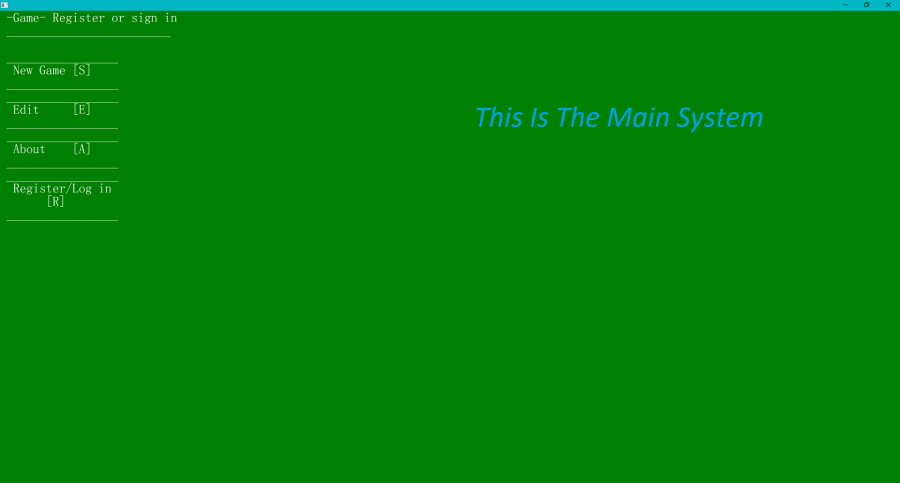 Main System In C++ For Programs And Games