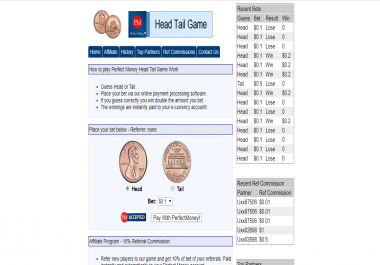 Head or Tail Perfectmoney script Php