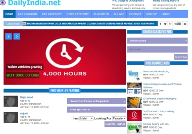Life partner finder,  Classified ads buy sell,  News portal 3 in 1 website full php script