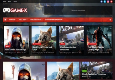 Game X - Premium Blogger Template