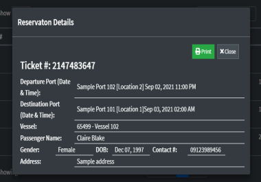 Ship or Ferry Ticket Reservation System Using PHP