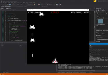 SDL game Space Invaders style game Space shooter NO EXEC JUST CODE TO RUN Visual Studio,  etc
