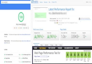 Load Sites in less than 2sec. Pagespeedinsights,  GTMetrix