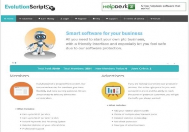 Create a ptc website for u in evolution script
