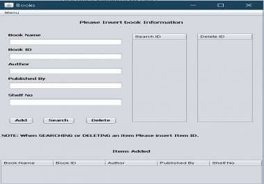 Library Management System In Java Swing