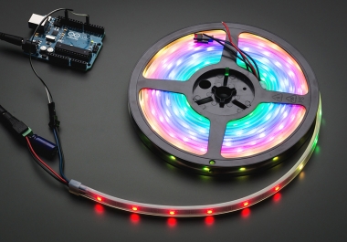 Arduino-project,  Smart RGB LED,  controlled with Potmeter and buttons.