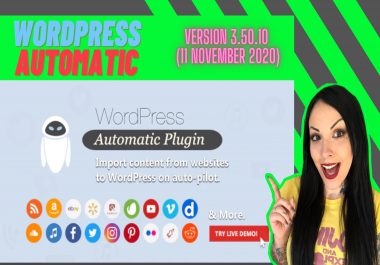 Wordpress Automatic Plugin UNLIMITED SITES - Lifetime Free Updates