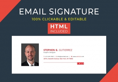I will create a clickable HTML email signature