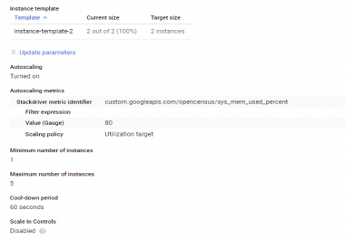 Autoscale GCP MIG Stateless with Custom Monitoring Metric Memory Used Percent