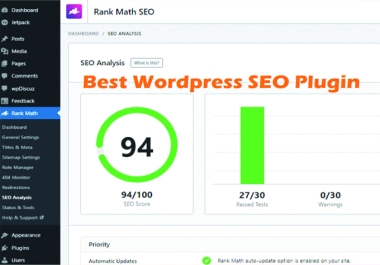 I will set up rank math SEO plugin with 90 score
