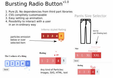 Bursting animated radio button