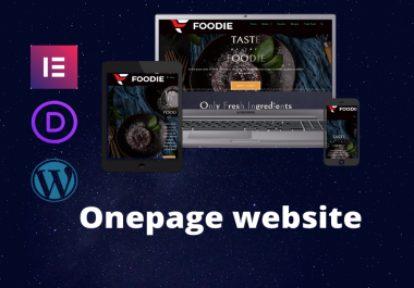 one page wordPress website with Elementor or Divi
