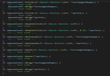 MouseEvent additional library for SFML
