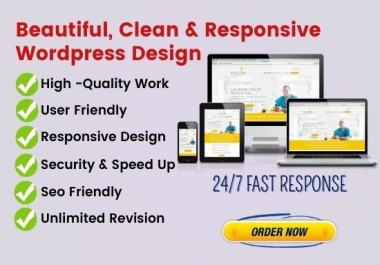 I will create responsive and seo friendly wordpress website