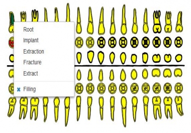 Dental anatomy context menu