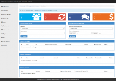 WEBSCRIPT BITEXCHANGER v1.0 Php script
