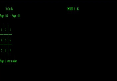 TIC TAC TOE CONSOLE BASED GAME WITH TIME