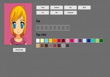 Online cartoon portrait creator script,  html,  php
