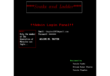 Snake and ladder a c + game