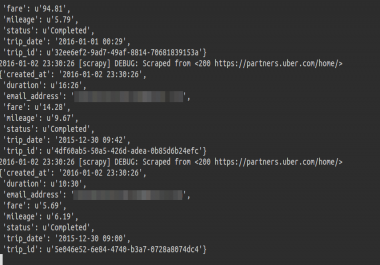 Uber Spider - Extract Uber Trip Info Into MySQL