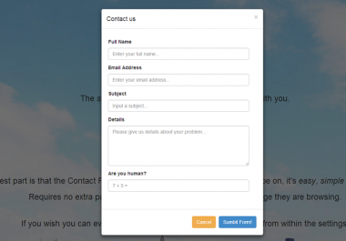 AJAX Popup Contact Form