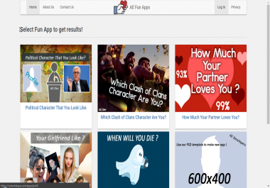 AE - Facebook Fun Apps Website